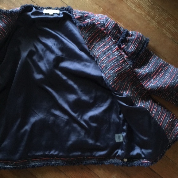 Sugar Lips cropped navy and red coat with ruffles - Picture 6 of 9